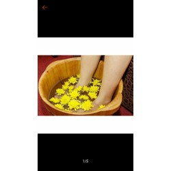 Chậu Ngâm chân QUÀ TẶNG 10 GÓI THẢO DƯỢC NHỎ - gỗ...