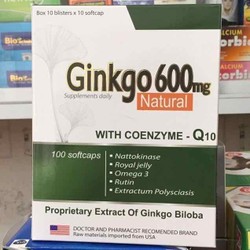 THỰC PHẨM CHỨC NĂNG BỔ NÃO GINKGO 600mg hộp 100 vi...