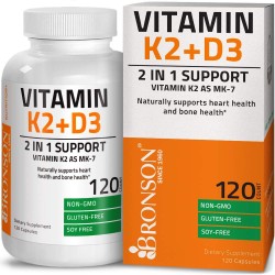 Vitamin D3 và K2 - 250v - 5000iu 90mcg - hãng Bron...