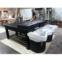 Giường gội đầu 2in1 cao cấp bồn sứ Đậy nắp lại thà...