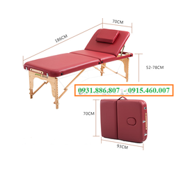GIƯỜNG MASSAGE GẤP GỌN CHÂN GỖ NÂNG ĐẦU