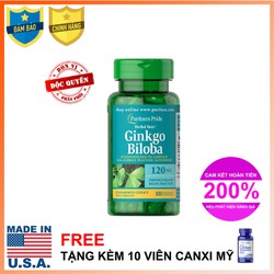 Ginkgo Biloba 120mg Bổ não, Tăng tuần hoàn não Pur...