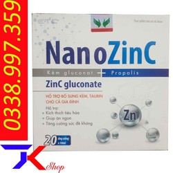 Hỗ Trợ Bổ Sung Kẽm Nano Zinc Gluconate 20 ống