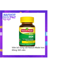 Viên uống bổ sung sắt Iron 65mg Nature Made