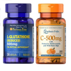 Combo Viên Uống Trắng Da L Glutathione 500Mg 30 Vi...