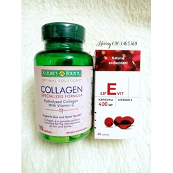 Bộ đôi Collagen C 90 viên + vitamin e 400mg Nga, t...