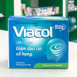 Viên ngậm viacol giảm đau rát cổ họng - Hộp 20 viê...