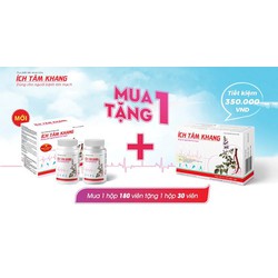 [Mua 1 Tặng 1] Ích Tâm Khang - Hộp 2 Lọ x 90 Viên