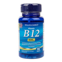 Holland & Barrett Vitamin B12 100 Viên nén 500ug
