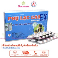 Viên uống giảm đau bụng kinh Phụ Lạc Cao Ex hộp 30...