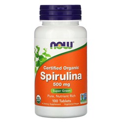 Certified Organic Spirulina, 500 mg lọ 100 viên củ...