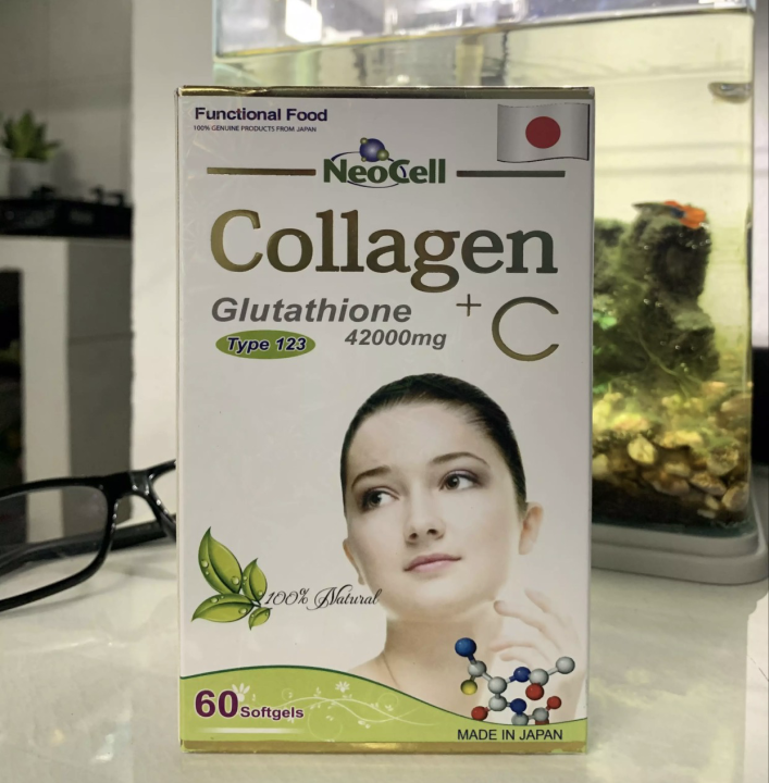 collagen c glutathione 42000mg Collagen Glutathione + C 42000mg làm đẹp da nám da vàng da chỗng lão hoá da  lọ 60 viên chính hãng, sản phẩm đa dạng, chất lượng tốt, đảm bảo an toàn
