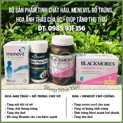 Bộ sản phẩm Tinh Chất Hàu, Menevit, Bổ trứng, Hoa...