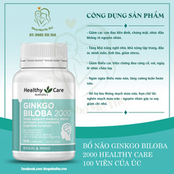 [HÀNG CHÍNH HÃNG] Bổ não Ginkgo Biloba 2000 Health...