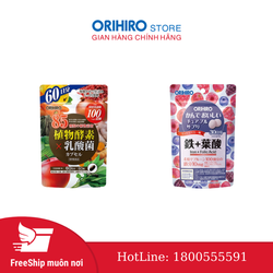 Bộ đôi sản phẩm bổ sung sắt và folic acid Orihiro...