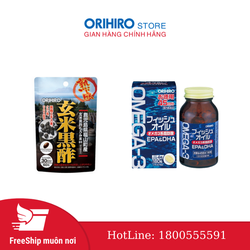 Bộ đôi sản phẩm dầu gan cá Omega Orihiro, giấm gạo...