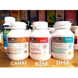 Bộ 3 sản phẩm Kẽm - Canxi - DHA cho bé yêu
