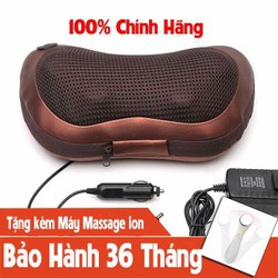 GỐI MASSAGE HỒNG NGOẠI 6 bi TẶNG dây cáp ô tô. HÀN...