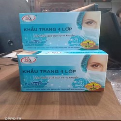 Khẩu trang y tế kháng khuẩn màu xanh 4 lớ