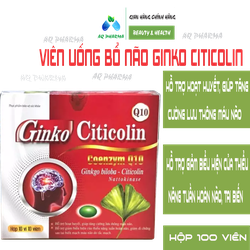 Hoạt huyết bổ não Ginkgo Citicolin Q10- Giảm đau đ...